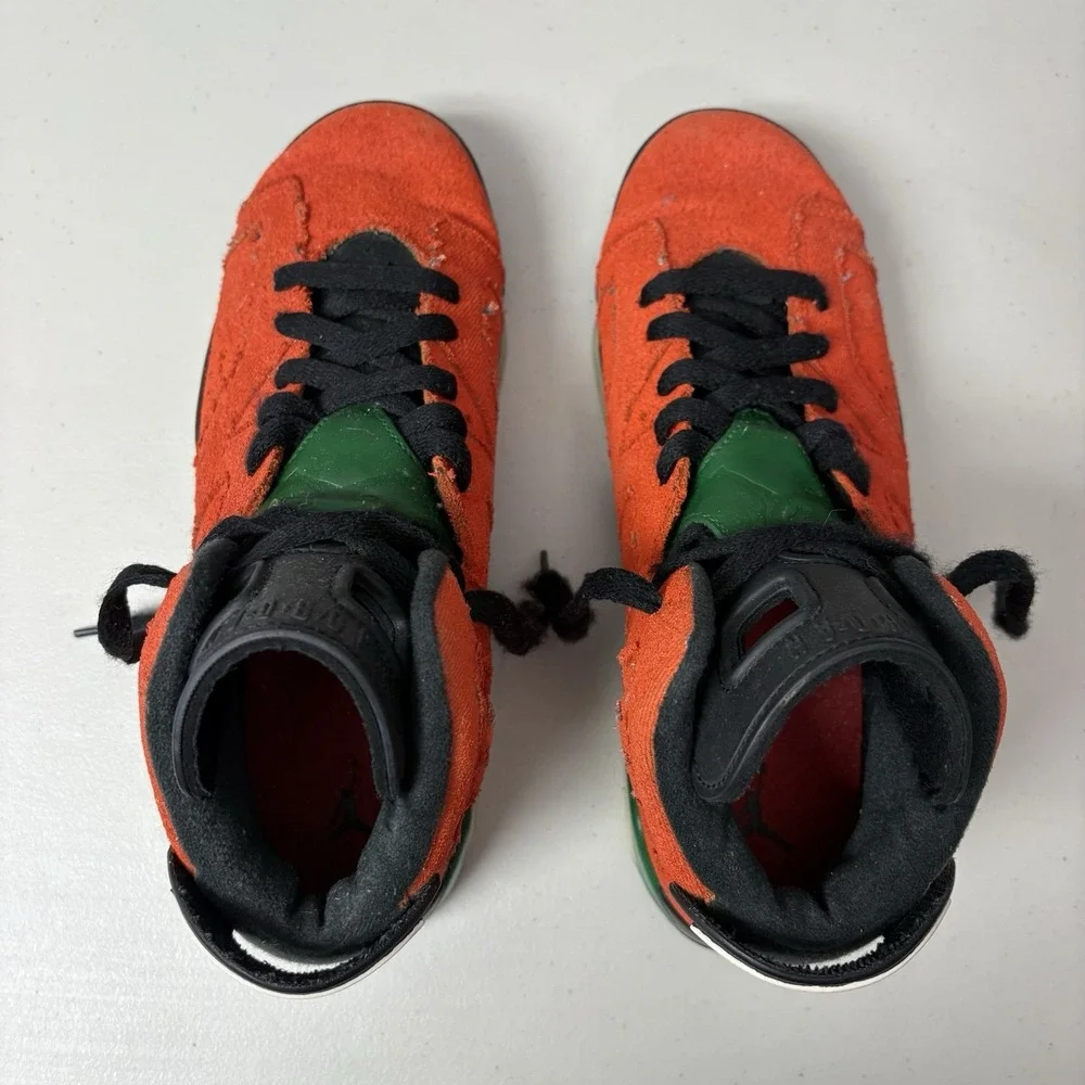RARE Nike Air Jordan Kids 6.5 Orange & Green FAMU Retro Shoes 2019 Hipster Urban